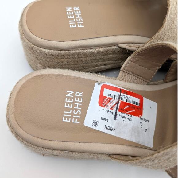 Eileen Fisher Mayla Jute Wedge Espadrille Sandal Women's Natural Size US6.5 EU37 - Picture 10 of 11